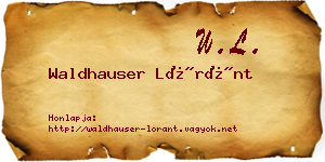 Waldhauser Lóránt névjegykártya