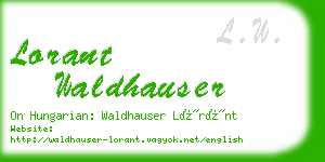 lorant waldhauser business card